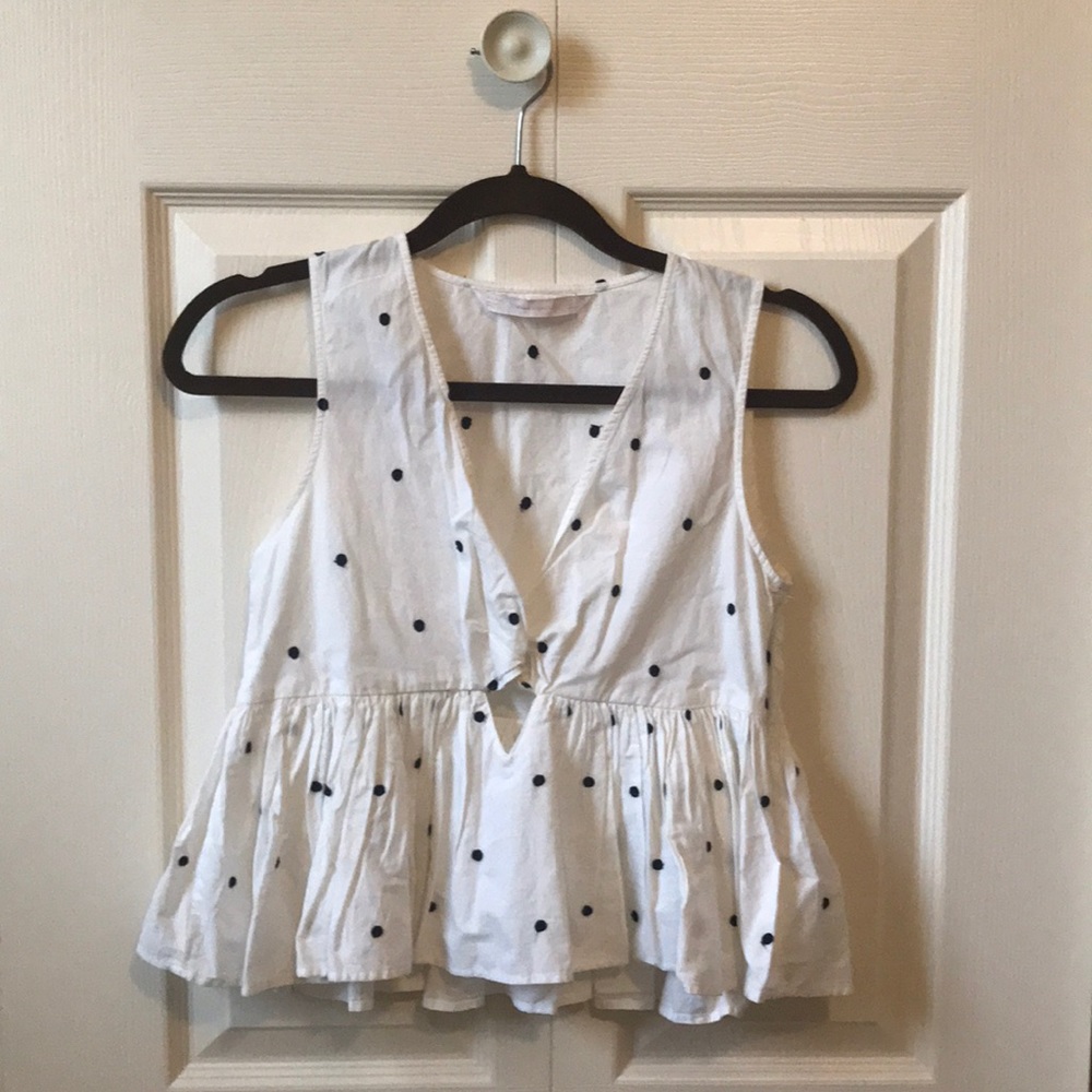 Zara white cropped blouse